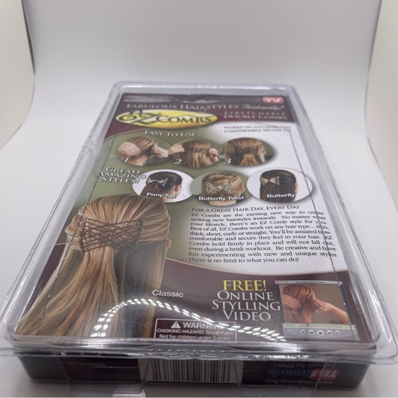 EZ Combs New in Box Deadstock Hair Clip Accessory As Seen on TV 2008 Two Pack - Picture 4 of 9